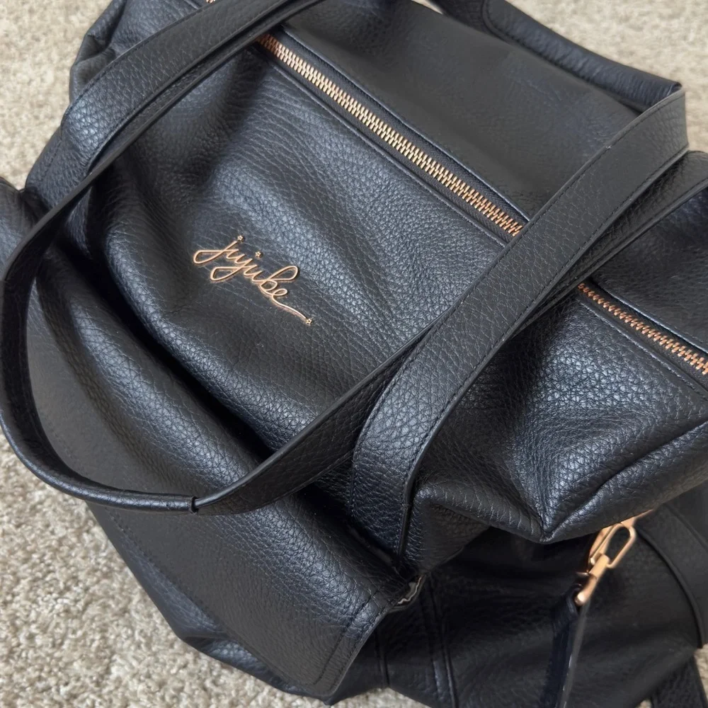 Jujube Wherever Weekender black vegan leather diaper bag